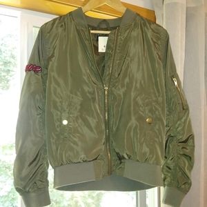 Army Green Light Zip-Up Jacket